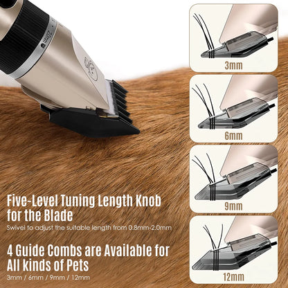Professional Cordless Dog Grooming Kit with Quiet Electric Clippers and Trimmers