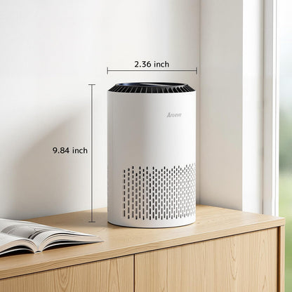 Air Purifier for Bedroom and Office, Effective Smoke, Pollen, Dander, and Odor Removal with Sleep Mode and Speed Control, MK01 - White (California Compliant)