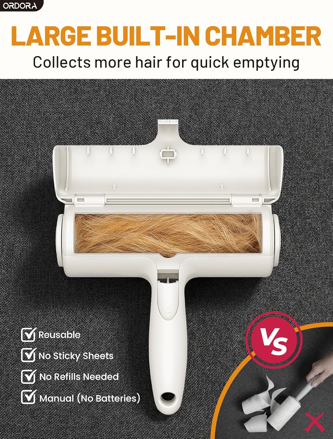 Professional Pet Hair Removal Tool: Eco-Friendly Reusable Lint Roller for Efficient Hair Removal from Furniture, Bedding, Vehicles, and Rugs in Multi-Pet Households