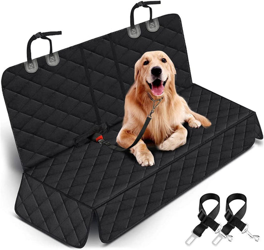 Dog Car Seat Cover - Waterproof Back Seat Protector for Pets, Non-Slip Design Fits Most Cars, SUVs, and Trucks - Black
