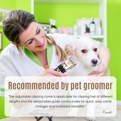 Professional Cordless Dog Grooming Kit with Quiet Electric Clippers and Trimmers