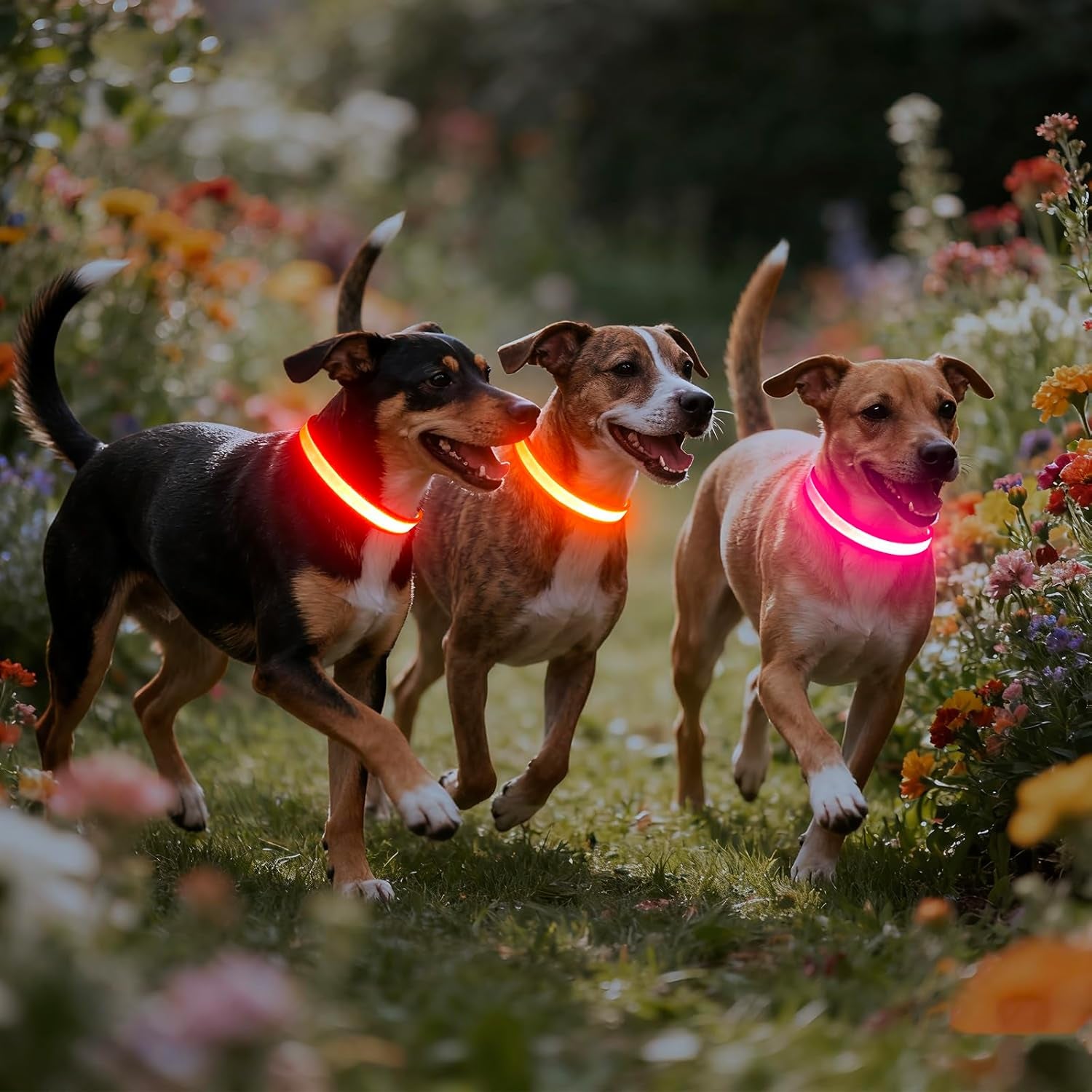 Adjustable USB Rechargeable LED Dog Collar - Medium Size, Red - Super Bright Safety Light for Enhanced Visibility