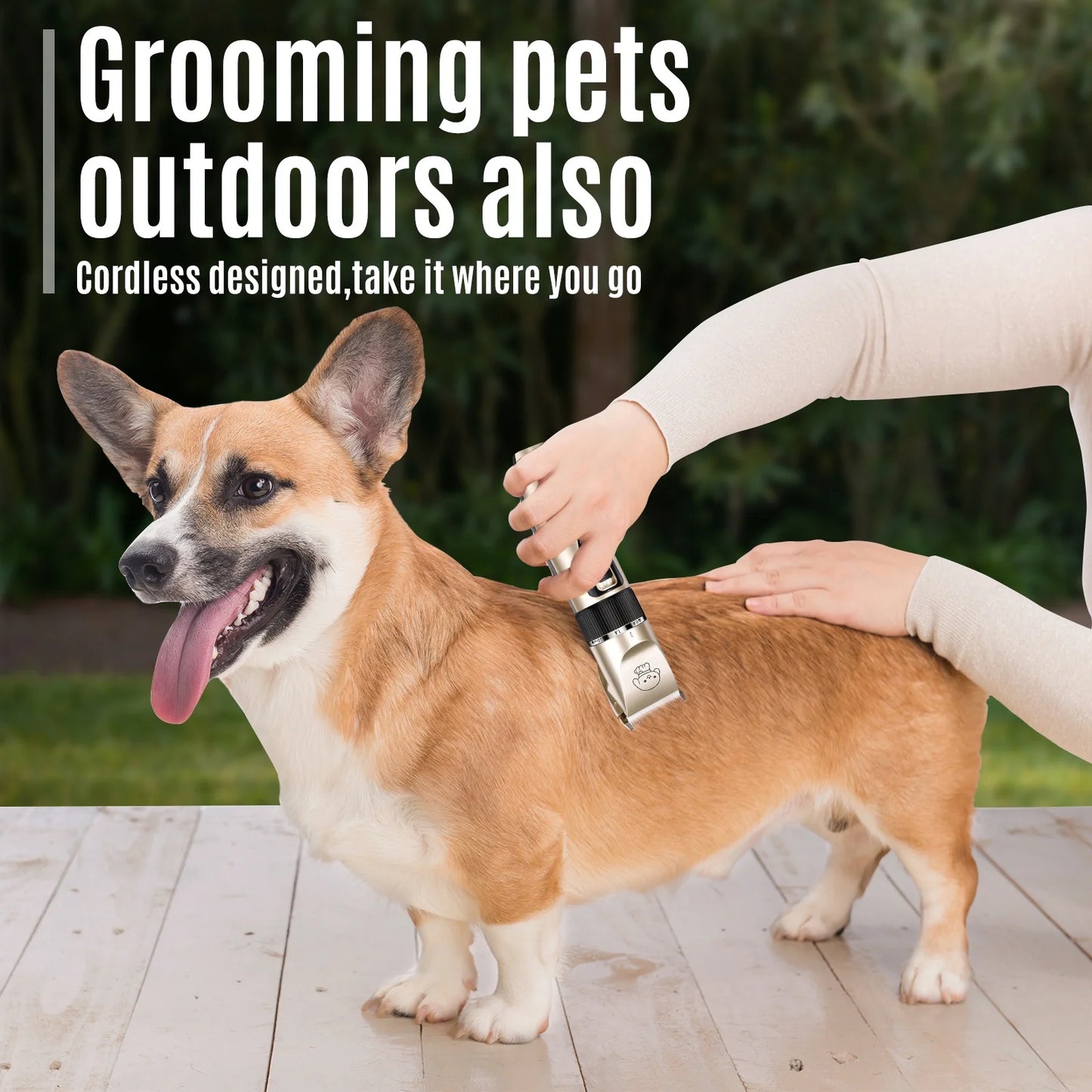 Professional Cordless Dog Grooming Kit with Quiet Electric Clippers and Trimmers