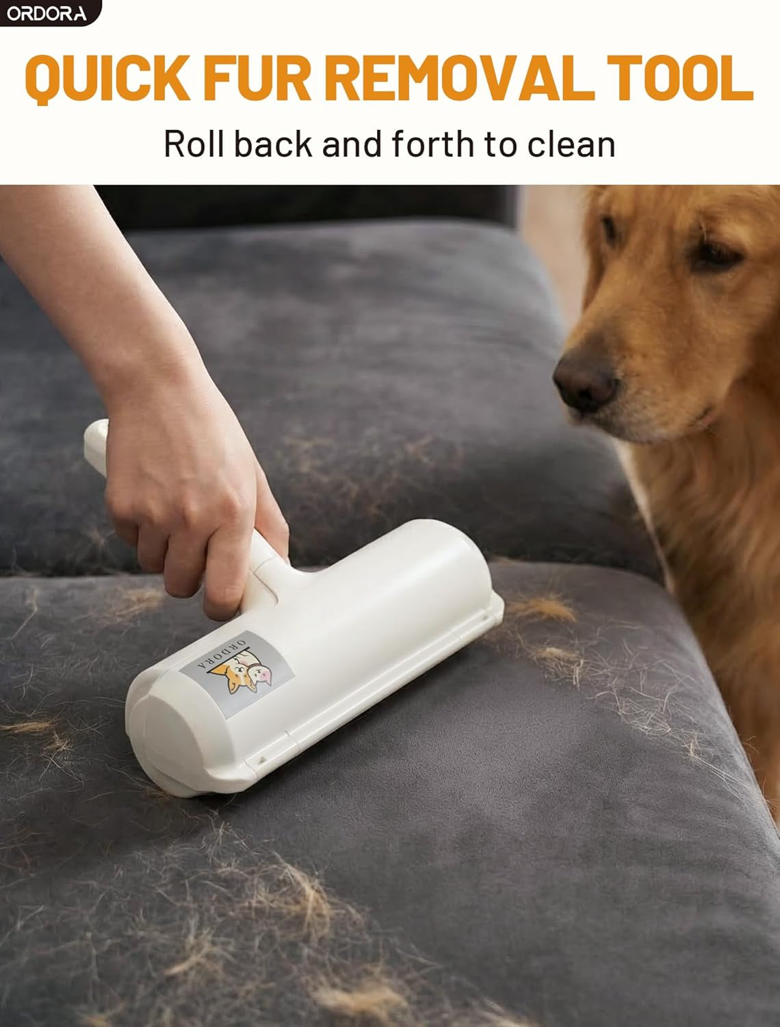 Professional Pet Hair Removal Tool: Eco-Friendly Reusable Lint Roller for Efficient Hair Removal from Furniture, Bedding, Vehicles, and Rugs in Multi-Pet Households